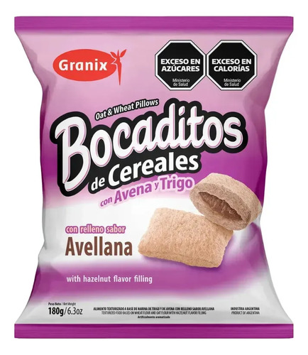 BOCADITOS GRANIX CEREAL AVENA Y TRIGO AVELLANA 180G