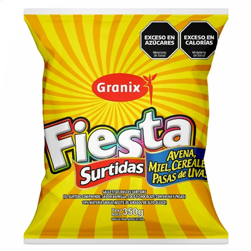 PACK X6 GALLETITAS GRANIX FIESTA SURTIDAS 350G