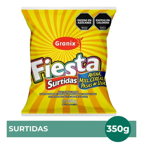 PACK X6 GALLETITAS GRANIX FIESTA SURTIDAS 350G
