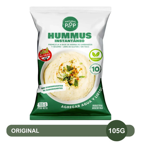 HUMMUS NATURAL POP INSTANTANEO 100G BOX X14