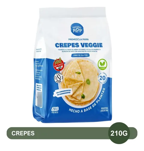 PACK X6 PREMEZCLA CREPES VEGGIE NATURAL POP 200G