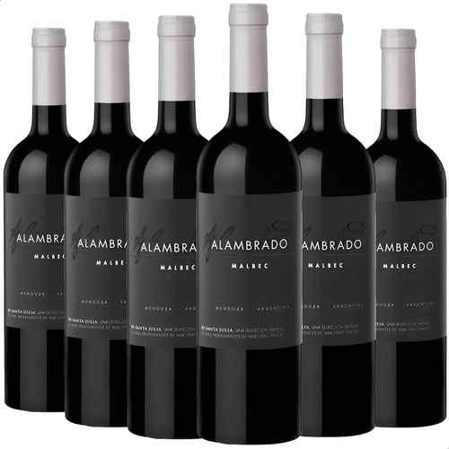 PACK X6 VINO ALAMBRADO MALBEC 750ML