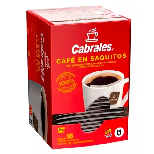 CAFE EN SAQUITOS CABRALES X18 SAQUITOS 5G