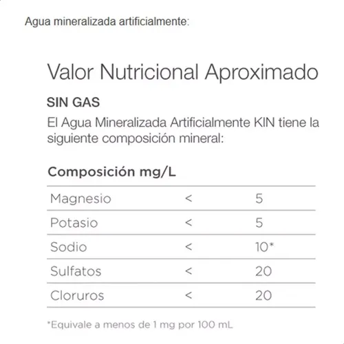 PACK X6 AGUA DE MESA MINERAL KIN SIN GAS 500ML