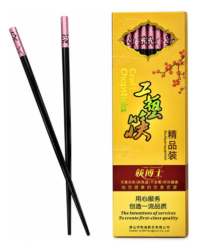 PALITOS PARA SUSHI REUTILIZABLES ROSA 24CM X10 PARES - VILLARES