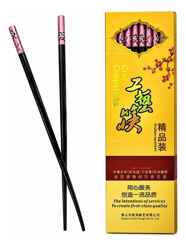 PALITOS PARA SUSHI REUTILIZABLES ROSA 24CM X10 PARES - VILLARES