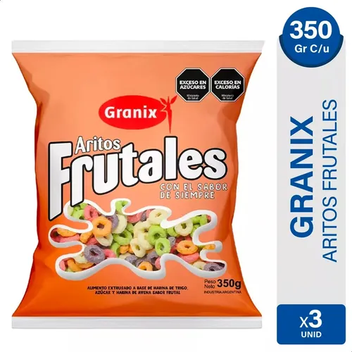 PACK X3 CEREAL GRANIX ARITOS FRUTALES 350G