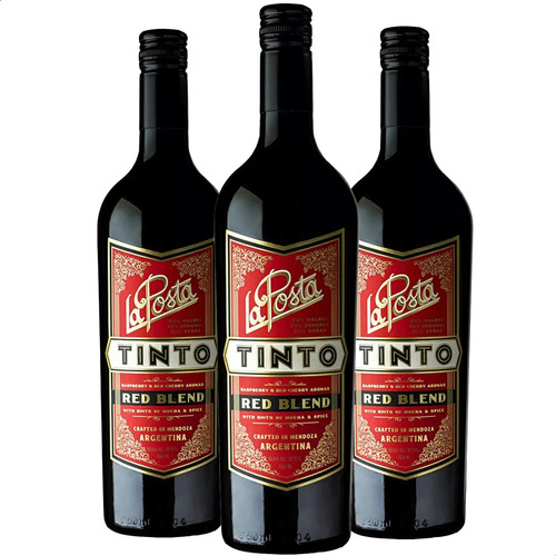 PACK X3 VINO LA POSTA RED BLEND 750ML