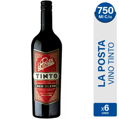 PACK X6 VINO LA POSTA RED BLEND 750ML