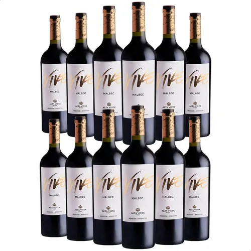 PACK X12 VINO ALTA VISTA VIVE MALBEC 750ML