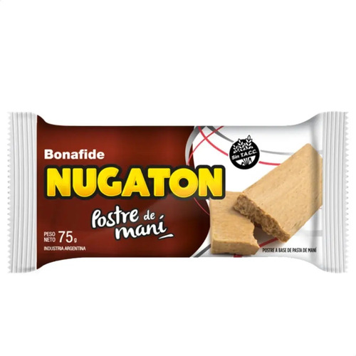 PACK X12 NUGATON BONAFIDE POSTRE DE MANI 75G