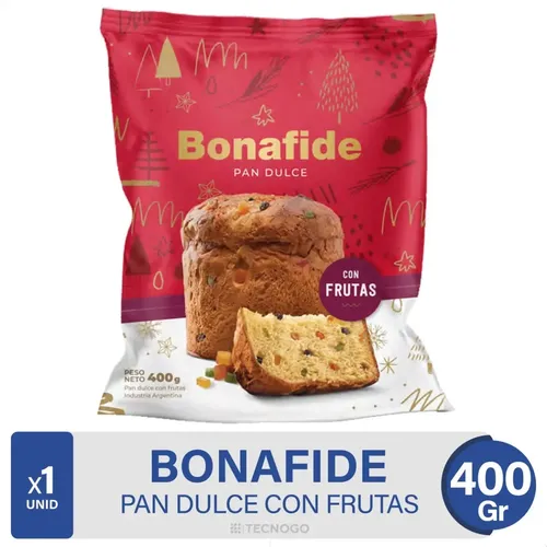 PAN DULCE BONAFIDE CON FRUTAS 400GR