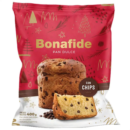 PACK X3 PAN DULCE BONAFIDE CON CHIPS DE CHOCOLATE 400G
