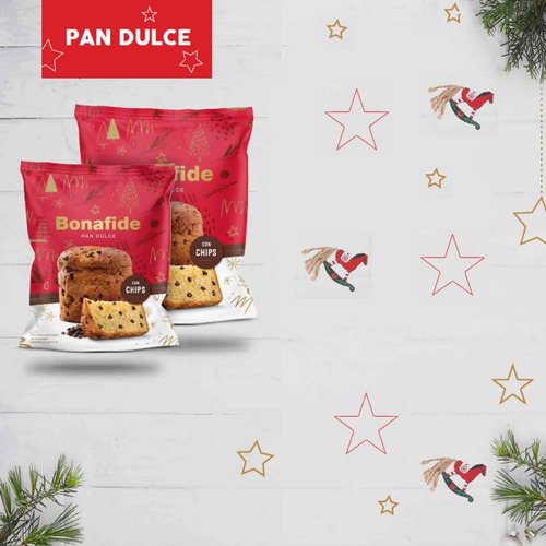PACK X3 PAN DULCE BONAFIDE CON CHIPS DE CHOCOLATE 400G