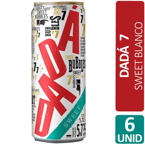 PACK X6 CHAMPAGNE DADA  SWEET 7 DULCE BLANCO LATA 355ML