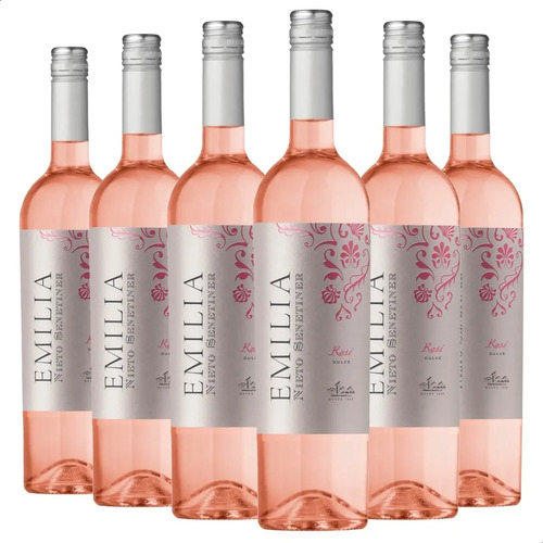 PACK X6 VINO EMILIA ROSADO MALBEC NIETO SENETINER 750ML