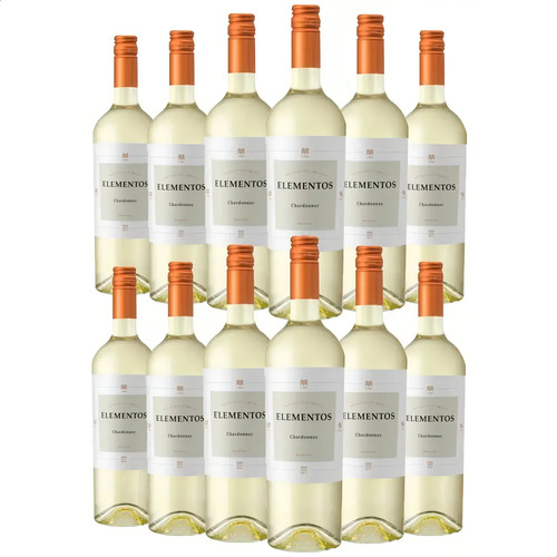 PACK X12 VINO ELEMENTOS CHARDONNAY 750ML