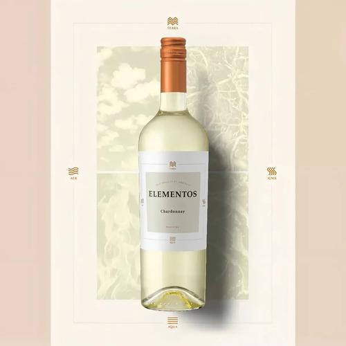 PACK X12 VINO ELEMENTOS CHARDONNAY 750ML