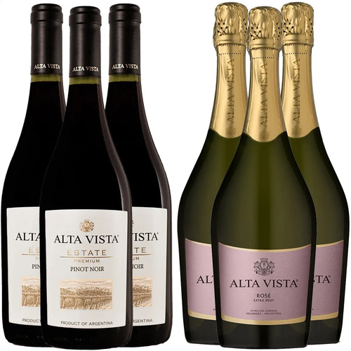 COMBO X6 CHAMPAGNE ALTA VISTA ROSE + VINO ESTATE PINOT NOIR