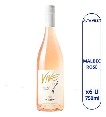 PACK X6 VINO ALTA VISTA VIVE MALBEC ROSE 750ML