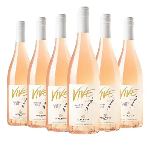 PACK X6 VINO ALTA VISTA VIVE MALBEC ROSE 750ML