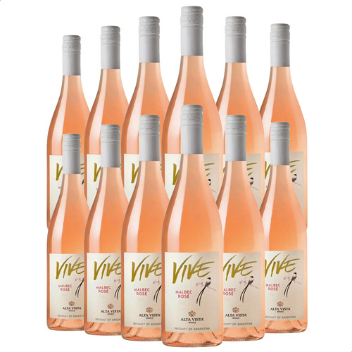 PACK X12 VINO ALTA VISTA VIVE MALBEC ROSE 750ML