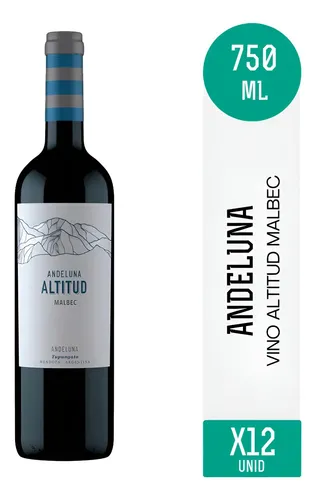 PACK X12 VINO ANDELUNA ALTITUD TINTO MALBEC 750ML