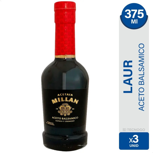 PACK X3 ACETO BALSAMICO LAUR MILLAN 375ML