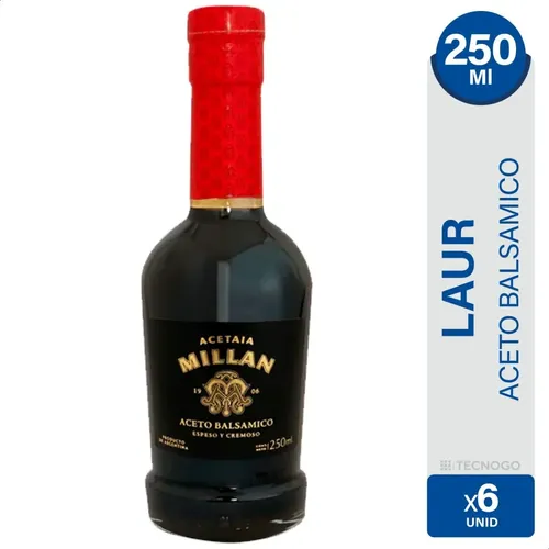 PACK X6 ACETO BALSAMICO LAUR MILLAN 375ML