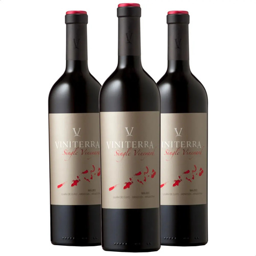 PACK X3 VINO VINITERRA MALBEC SINGLE VINEYARD 750ML