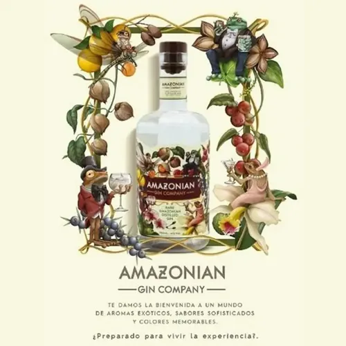 COMBO GIN AMAZONIAN 700ML + 2 COPONES DE VIDRIO