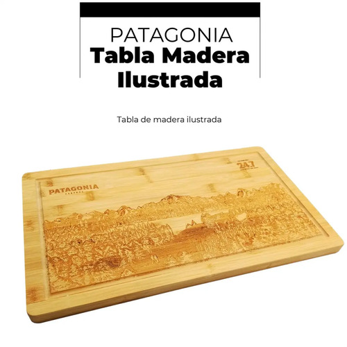 TABLA DE MADERA PATAGONIA ILUSTRADA 24.7