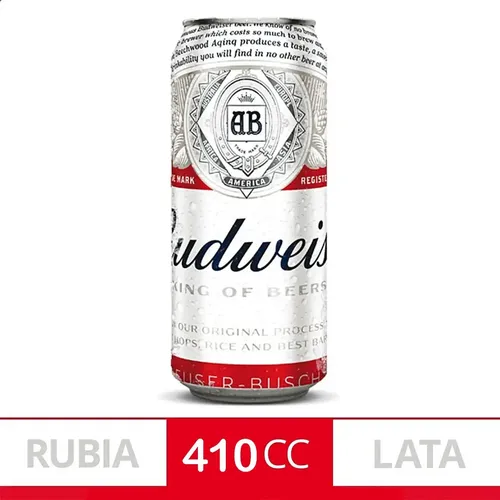 COMBO X6 CERVEZA BUDWEISER LATA 410 + LONA BUDWEISER TOALLA