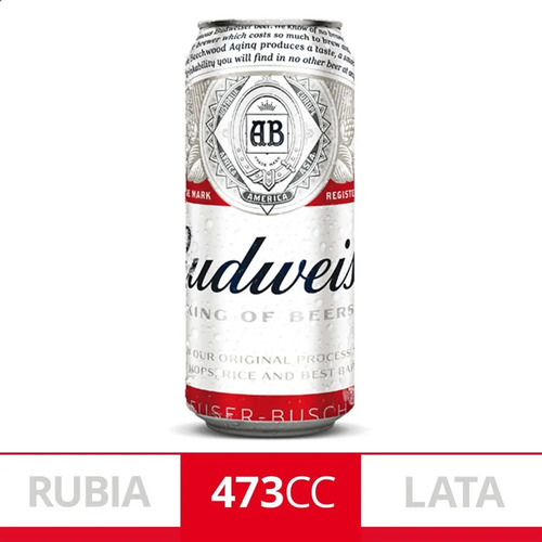 COMBO X6 CERVEZA BUDWEISER LATA 473ML + BEERMAT ESTERILLA