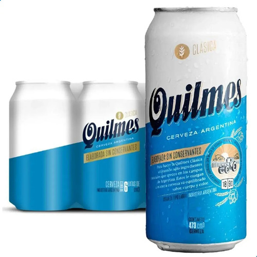 COMBO SET PARRILLERO QUILMES + SIX PACK LATA 473ML