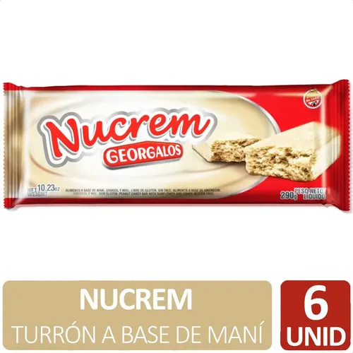 PACK X6 TURRON NUCREM GEORGALOS 290G