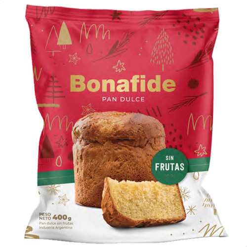 PAN DULCE BONAFIDE SIN FRUTAS 400G