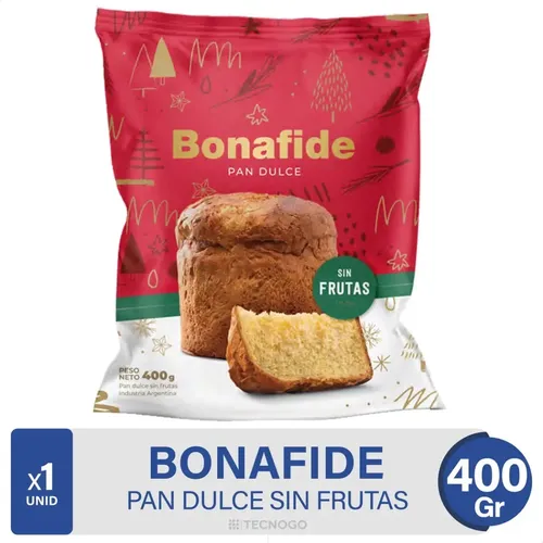 PAN DULCE BONAFIDE SIN FRUTAS 400G