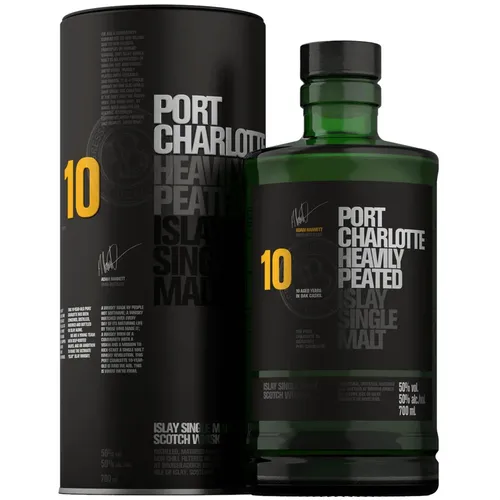 WHISKY BRUICHLADDICH PORT CHARLOTTE 10 AÑOS + 2 VASO WHISKY