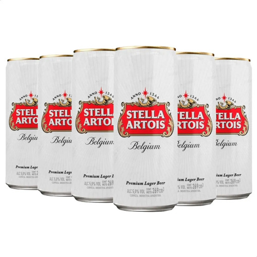 PACK X6 CERVEZA STELLA ARTOIS LATA 269ML