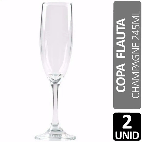 PACK X2 COPA FLAUTA CHAMPAGNE 245ML