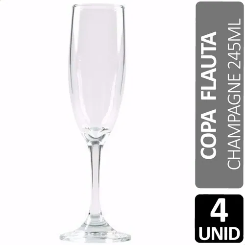 PACK X4 COPA FLAUTA CHAMPAGNE 245ML