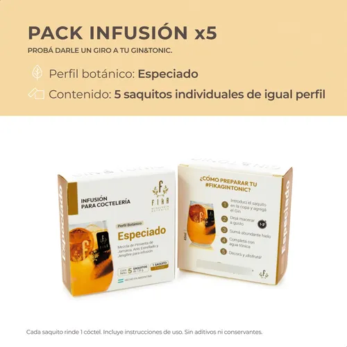 INFUSION ESPECIADA COCTELERIA FIKA X5 SAQUITOS