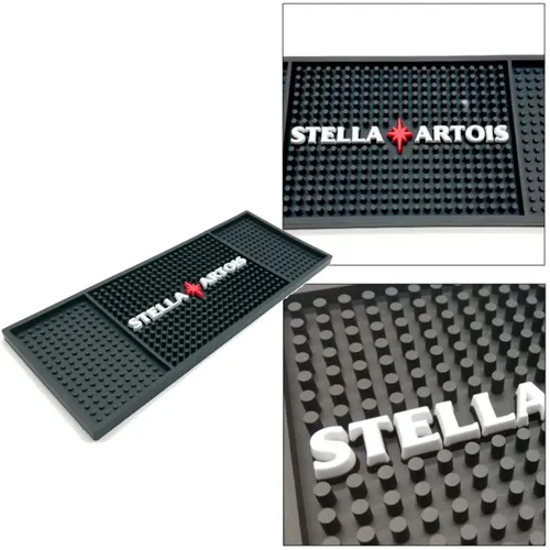 ESTERILLA STELLA ARTOIS BEERMAT NEGRA 32X13 CM
