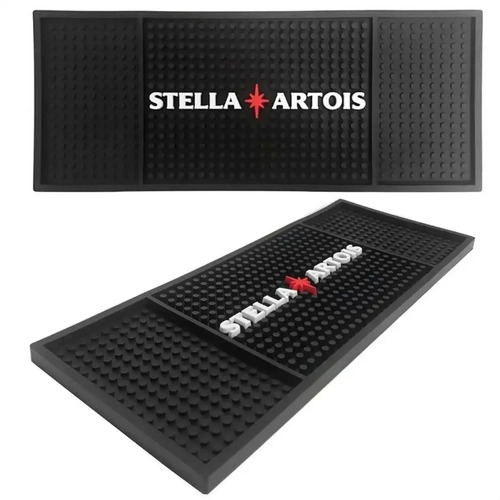 ESTERILLA STELLA ARTOIS BEERMAT NEGRA 32X13 CM