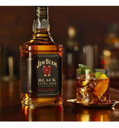 COMBO JIM BEAM BLACK 750ML + 2 VASOS CLASICOS