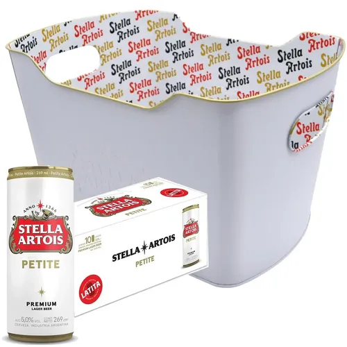 COMBO FRAPERA STELLA ARTOIS + CERVEZA STELLA MINI LATA X10