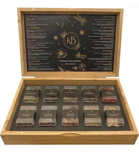 COMBO GIN ACONCAGUA + ESTUCHE DE MADERA KAIA X 10 BOTANICOS