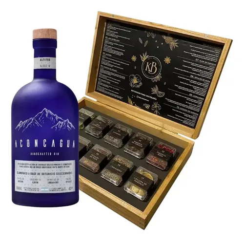 COMBO GIN ACONCAGUA + ESTUCHE DE MADERA KAIA X 10 BOTANICOS