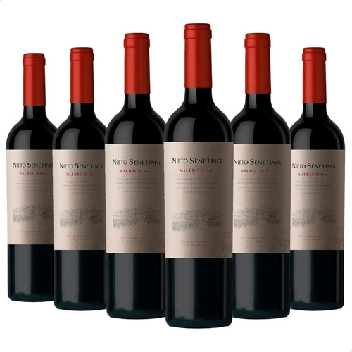 PACK X6 VINO NIETO SENETINER MALBEC D.O.C. 750ML